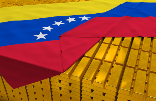 Venezuela,Gold,Reserve,Stock:,Golden,Bars,Are,Covered,With,Venezuelan